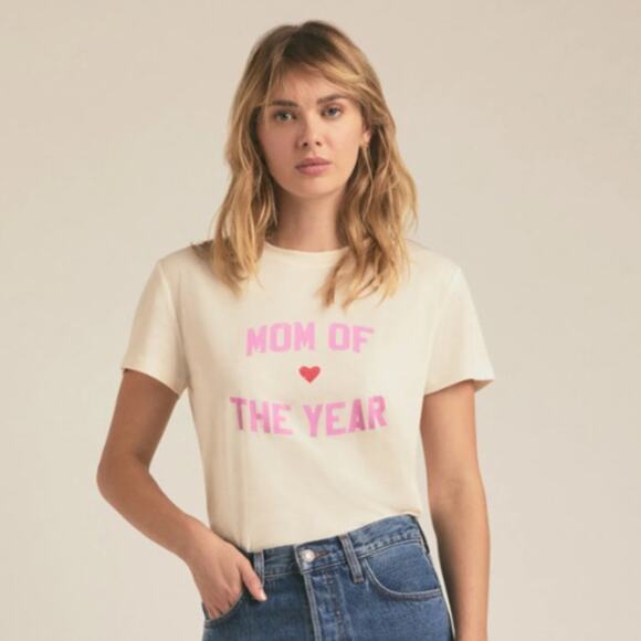 Favorite Daughter Mom Of The Year Tee in Gardenia, Size Medium - Picture 1 of 7